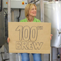 Andrea 100th brew Charnwood brewery